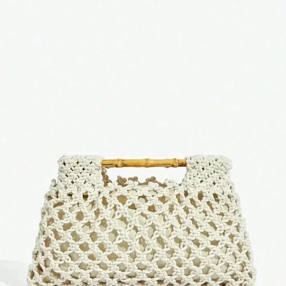 Beige Vacation Women's Woven Clutch Bag - Picture 3 of 6